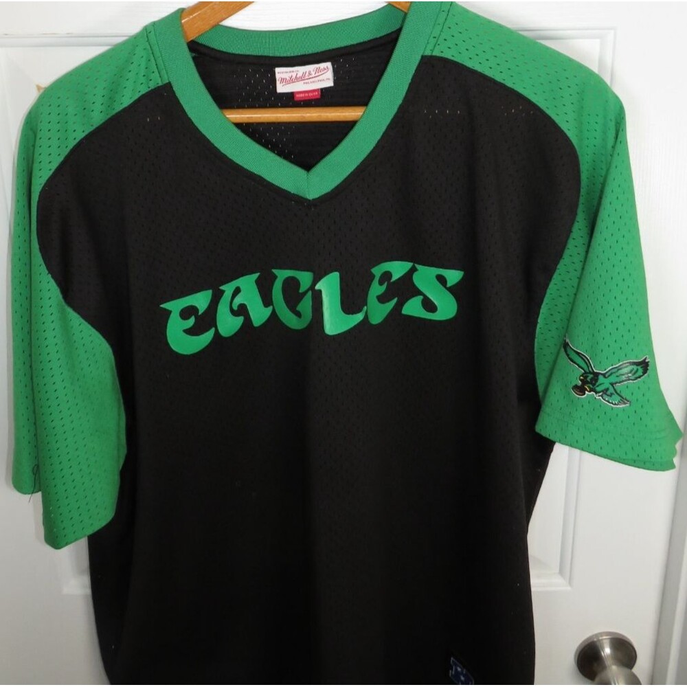 Mitchell & Ness Philadelphia Eagles Final Second Mesh V-Neck T-Shirt Size XLT
